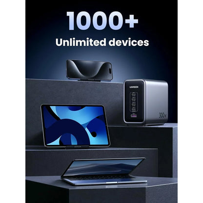 Incarcator Statie UGREEN CD333 Nexode, 300W, 5A, 1 x USB-A - 4 x USB-C, Gri