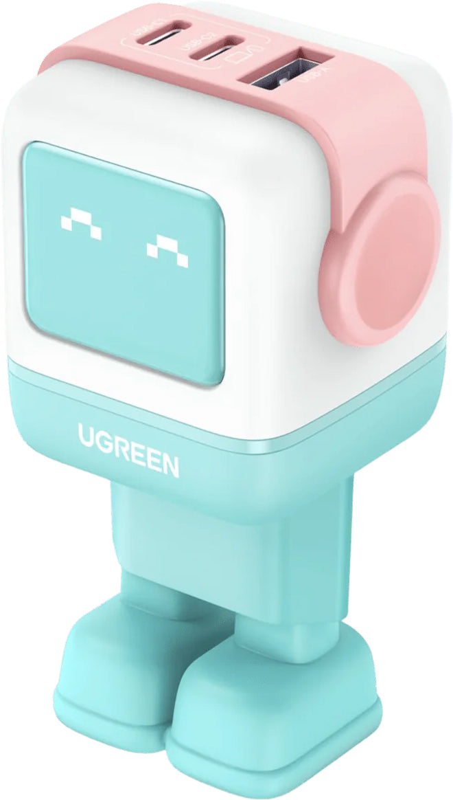 Incarcator Retea UGREEN CD361 Uno, 65W, 3.25A, 1 x USB-A - 2 x USB-C, Turcoaz