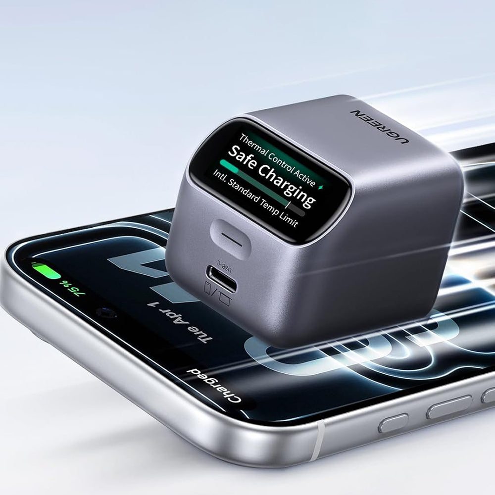 Incarcator Retea UGREEN Nexode Pro X740 (25419B) Display, 45W, 3A, 1 x USB-C, Gri