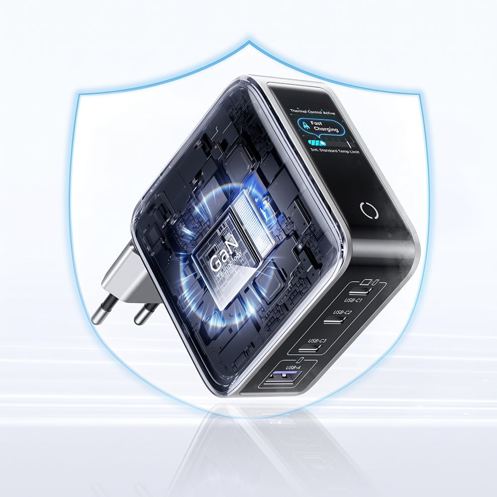 Incarcator Retea UGREEN Nexode Pro X772 (95942B) Display, 100W, 5A, 1 x USB-A - 3 x USB-C, Gri