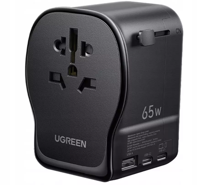 Incarcator Retea UGREEN Travel S550 (55001), 65W, 3.25A, 1 x USB-A - 2 x USB-C, Negru