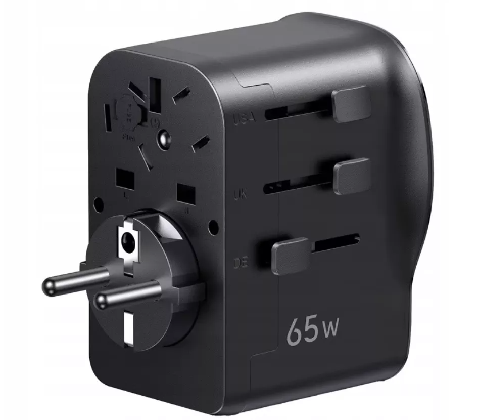 Incarcator Retea UGREEN Travel S550 (55001), 65W, 3.25A, 1 x USB-A - 2 x USB-C, Negru