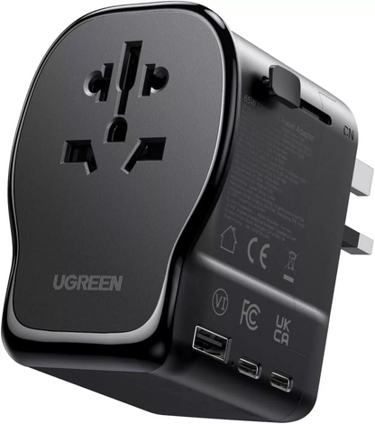 Incarcator Retea UGREEN Travel S550 (55001), 65W, 3.25A, 1 x USB-A - 2 x USB-C, Negru
