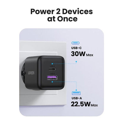 Incarcator Retea UGREEN X516, 30W, 3A, 1 x USB-A - 1 x USB-C, Negru