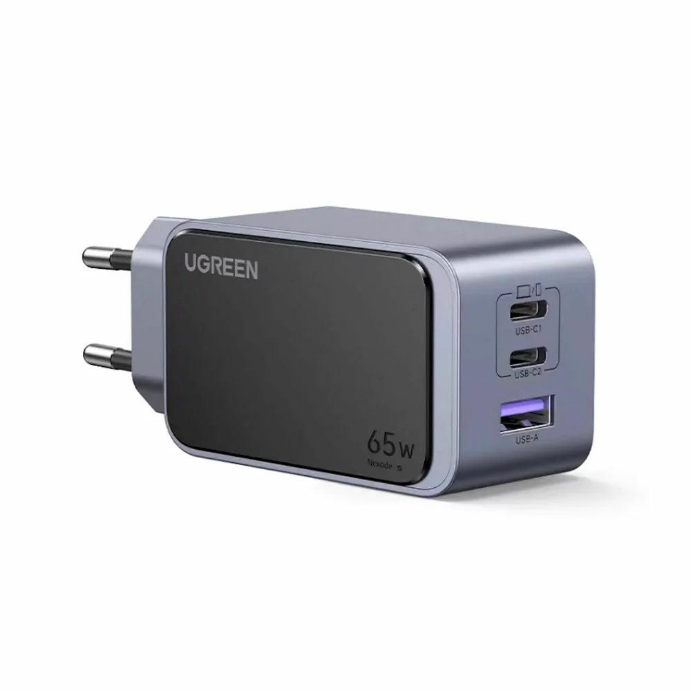 Incarcator Retea UGREEN X553 Nexode Pro, 65W, 3A, 1 x USB-A - 2 x USB-C, Gri