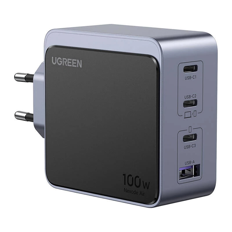Incarcator Retea UGREEN X565 Nexode Air, 100W, 5A, 1 x USB-A - 3 x USB-C, Gri