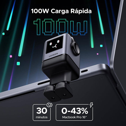 Incarcator Retea UGREEN X688 Uno, 100W, 5A, 1 x USB-A - 3 x USB-C, Negru