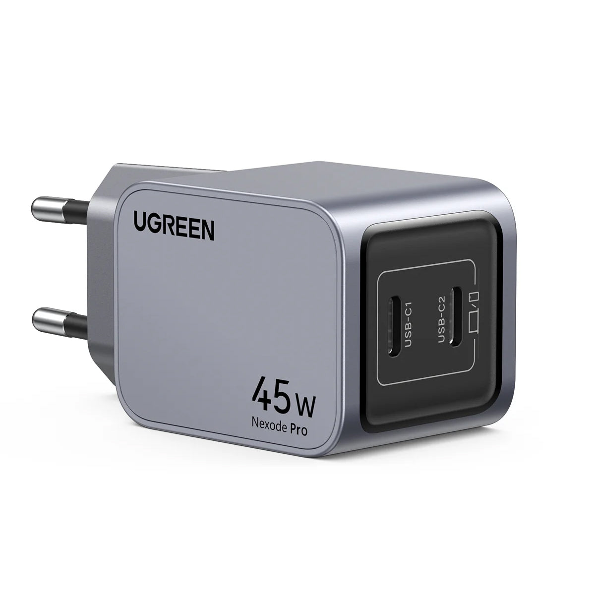 Incarcator Retea UGREEN X707 Nexode Pro, 45W, 3A, 2 x USB-C, Gri