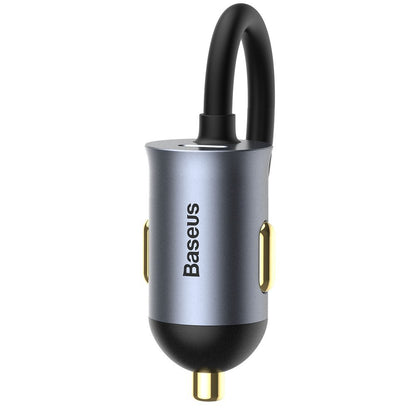 Incarcator Auto Baseus Share Together, 120W, 3A, 2 x USB-A - 2 x USB-C, Gri CCBT-A0G