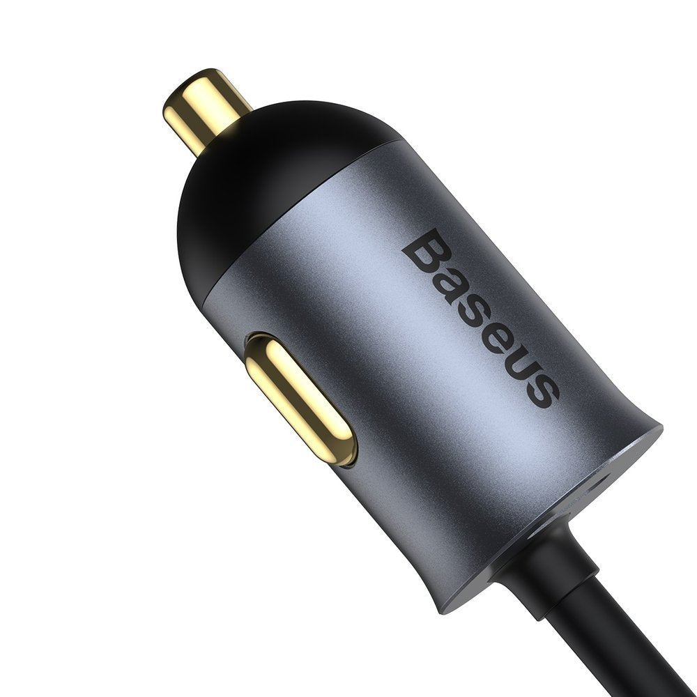 Incarcator Auto Baseus Share Together, 120W, 3A, 2 x USB-A - 2 x USB-C, Gri CCBT-A0G