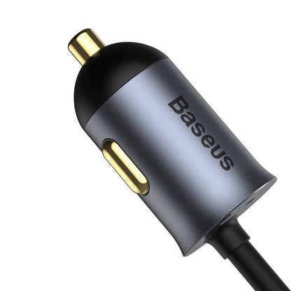 Incarcator Auto Baseus Share Together, 120W, 3A, 2 x USB-A - 2 x USB-C, Gri CCBT-A0G