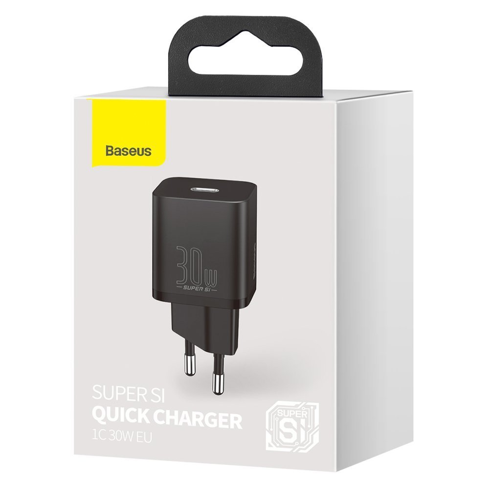 Incarcator Retea Baseus Super Si, 30W, 3A, 1 x USB-C, Negru CCSUP-J01