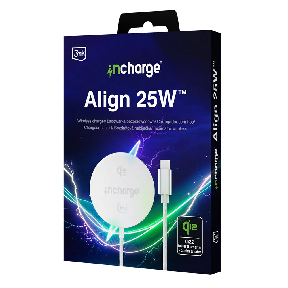 Incarcator Retea Wireless 3MK Align, 25W, Alb