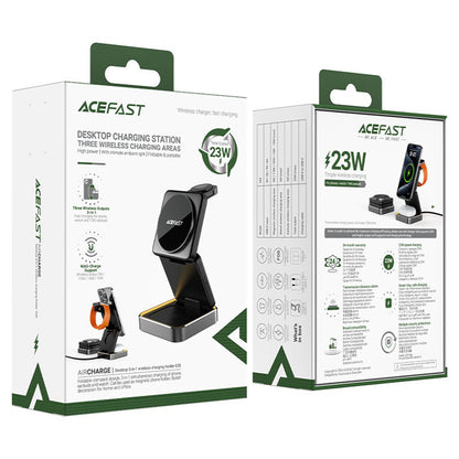 Incarcator Retea Wireless Acefast E21 3in1, 23W, 1.67A, Gri