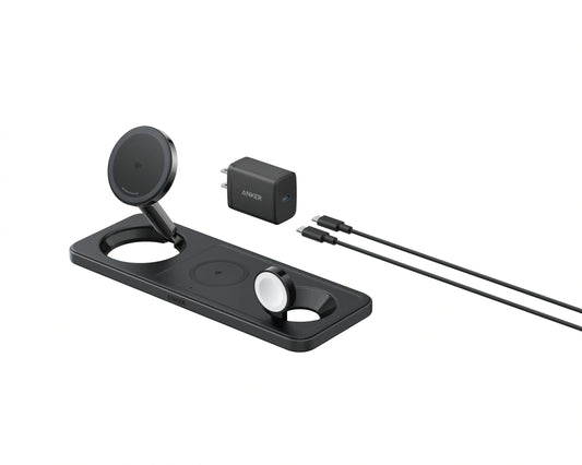 Incarcator Retea Wireless Anker MagGo 3in1, 15W, 1.67A, Negru B25M1311