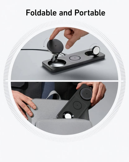 Incarcator Retea Wireless Anker MagGo 3in1, 15W, 1.67A, Negru B25M1311