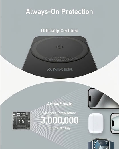 Incarcator Retea Wireless Anker MagGo 3in1, 15W, 1.67A, Negru B2557311