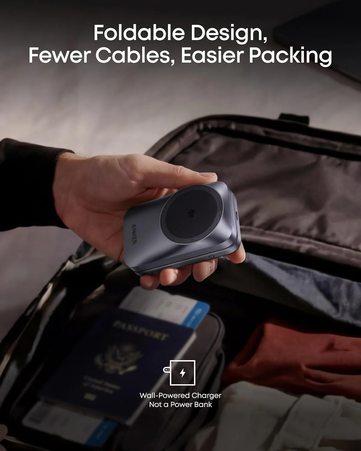 Incarcator Retea Wireless Anker Prime MagGo 3in1, 25W, Negru A25N1