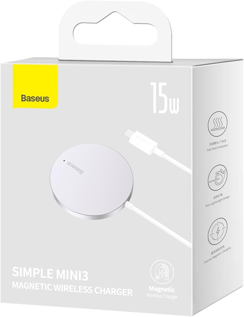 Incarcator Retea Wireless Baseus Simple Mini 3, 15W, 1.67A, Argintiu CCJJ040012