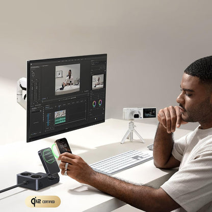 Incarcator Statie Baseus Nomos ND11 QI 6in1, 67W, 3.35A, 1 x USB-A - 2 x USB-C - 2 x Schuko, Negru P80015804213-00