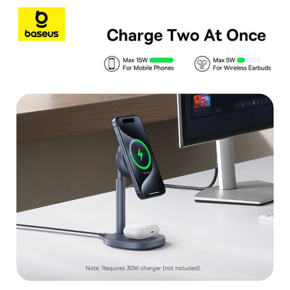 Incarcator Retea Wireless Baseus Orbit 2 Pro 2in1, 20W, 1.67A, Gri P10273500813-00