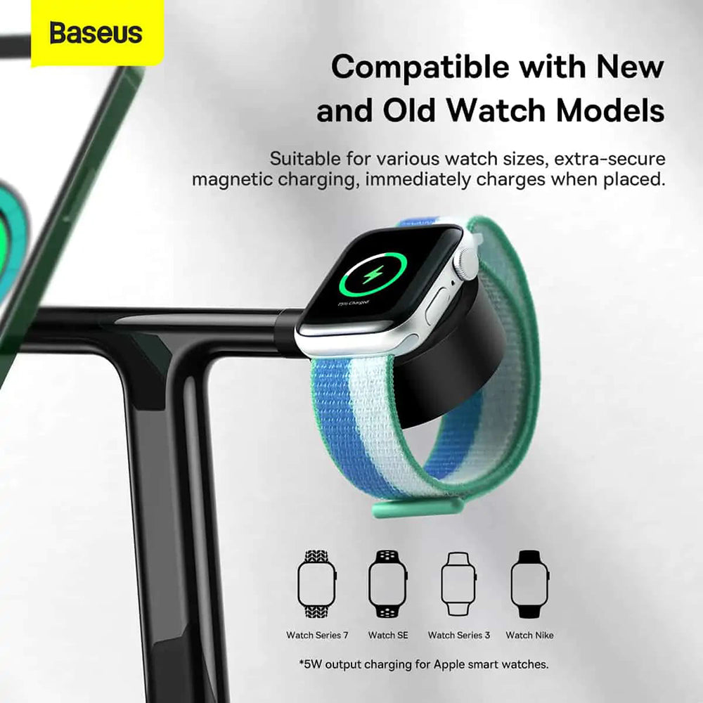 Incarcator Retea Wireless Baseus Swan 3in1, 20W, 1.67A, P10221302113-Z1
