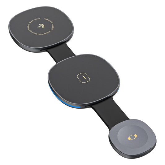 Incarcator Retea Wireless Dudao A11S 3in1, 15W, Negru