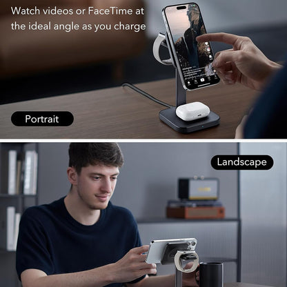 Incarcator Retea Wireless ESR HaloLock 3in1, 15W, 1.67A, Negru