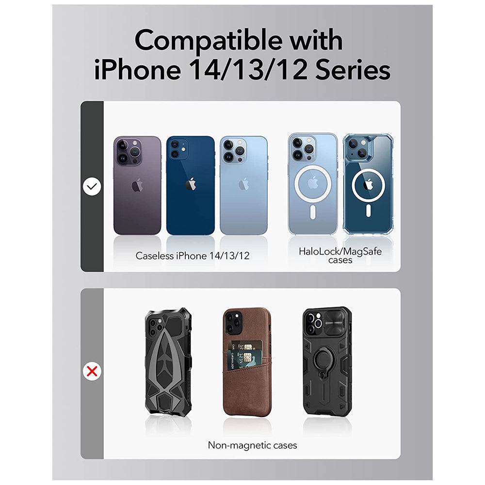 Incarcator Retea Wireless ESR HaloLock Shift, 15W, 1.67A, Alb