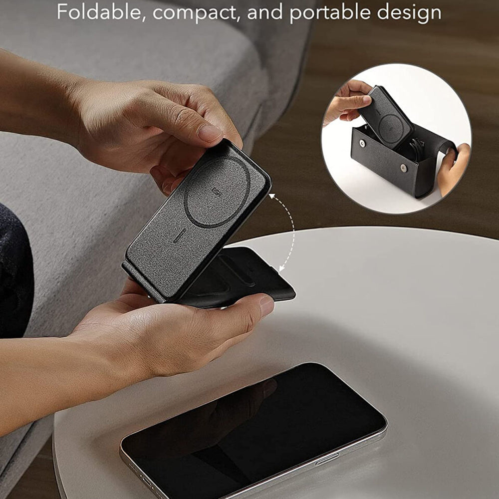 Incarcator Retea Wireless ESR Travel Bag 3in1, 15W, 1.67A, Negru