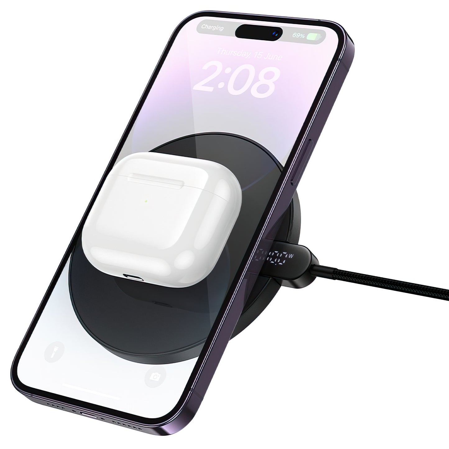 Incarcator Retea Wireless HOCO CW62, 15W, 1.67A, Negru