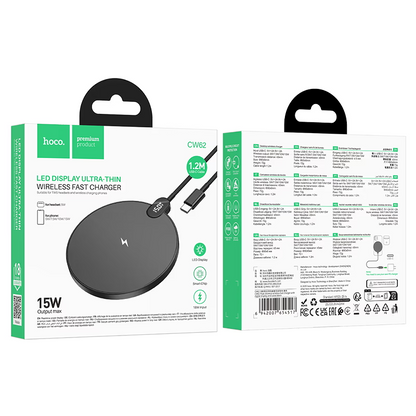 Incarcator Retea Wireless HOCO CW62, 15W, 1.67A, Negru