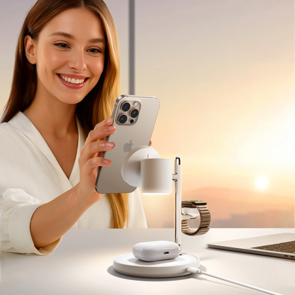 Incarcator Retea Wireless Joyroom JR-W23 3in1, 15W, 1.67A, Alb