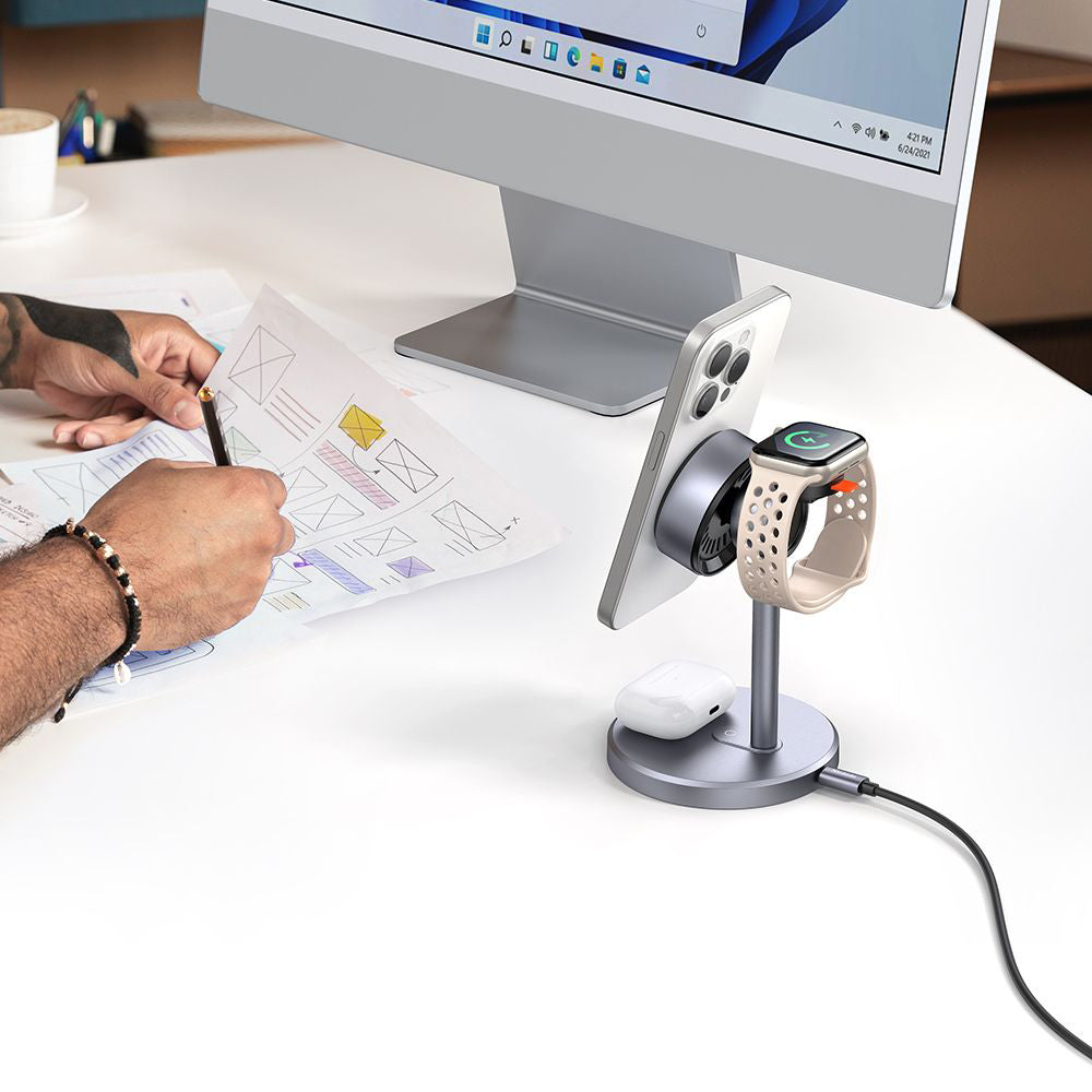 Incarcator Retea Wireless McDodo CH-2460 Swan 3in1, 22.5W, 1.67A, Gri