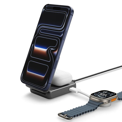 Incarcator Retea Wireless Spigen EF302MOQ 3in1, 25W, 1 x USB-C, Gri