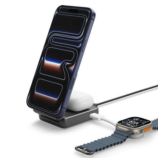 Incarcator Retea Wireless Spigen EF302MOQ 3in1, 25W, 1 x USB-C, Gri