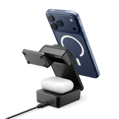 Incarcator Retea Wireless Spigen EF323MQ Essential 3in1, 25W, Negru ACH10398