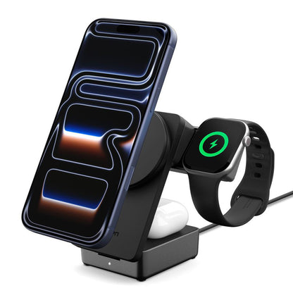 Incarcator Retea Wireless Spigen EF323MQ Essential 3in1, 25W, Negru ACH10398