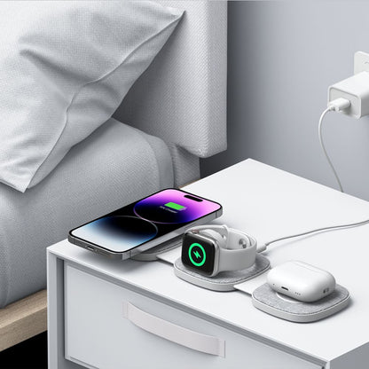 Incarcator Retea Wireless Tech-Protect A32 3in1, 15W, 1.67A, Gri