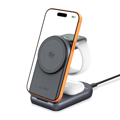 Incarcator Retea Wireless Tech-Protect A53 3in1, 25W, Gri