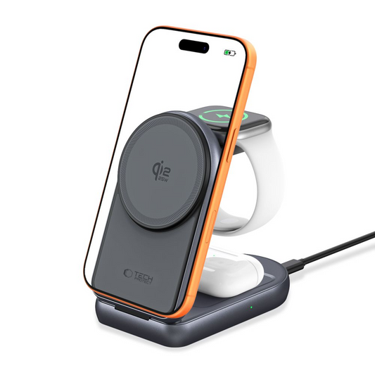 Incarcator Retea Wireless Tech-Protect A53 3in1, 25W, Gri