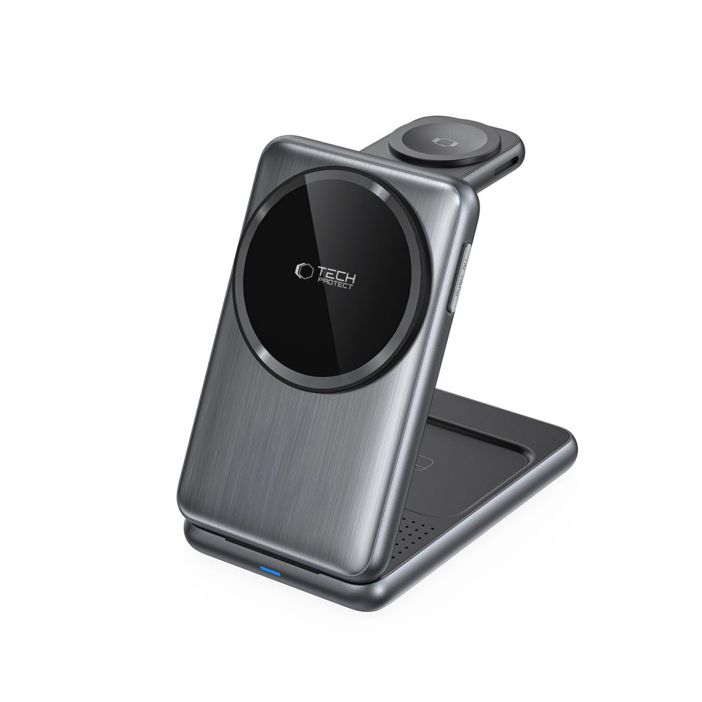Incarcator Retea Wireless Tech-Protect A42 3in1, 15W, 1.67A, Gri