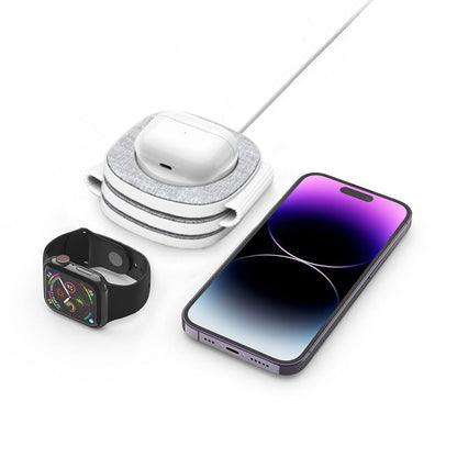 Incarcator Retea Wireless Tech-Protect A32 3in1, 15W, 1.67A, Gri