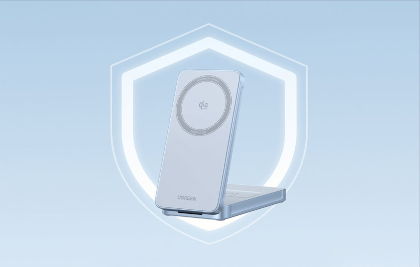Incarcator Retea Wireless UGREEN MagFlow 2in1, 25W, Albastru