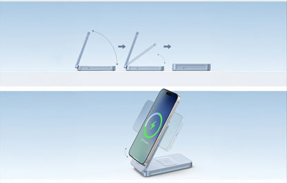 Incarcator Retea Wireless UGREEN MagFlow 2in1, 25W, Albastru