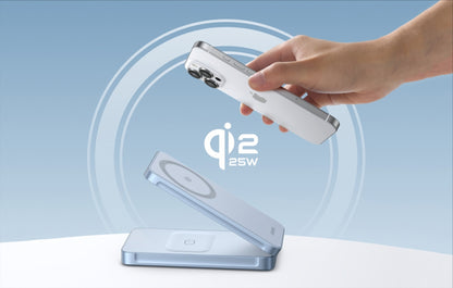 Incarcator Retea Wireless UGREEN MagFlow 2in1, 25W, Albastru