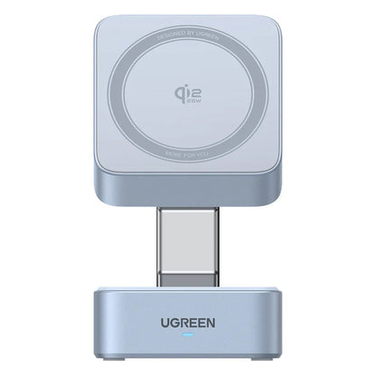 Incarcator Retea Wireless UGREEN W752 2in1, 35W, 3A, 1 x USB-C, Albastru