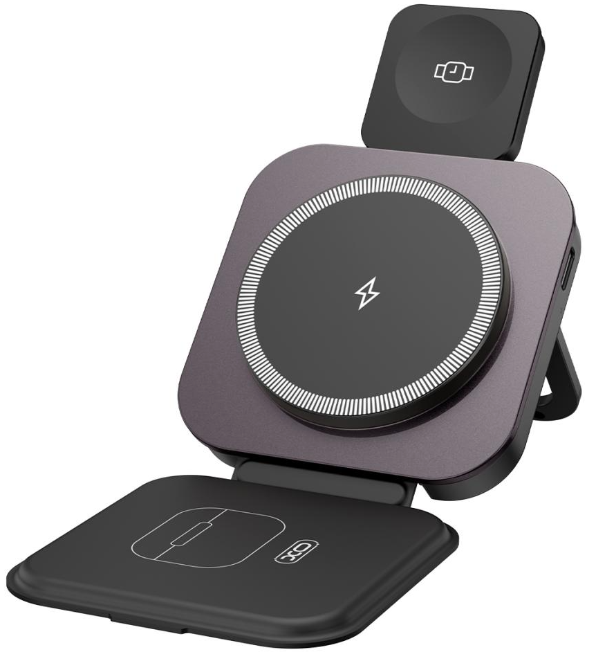 Incarcator Retea Wireless XO Design CX035 3in1, 15W, 1.67A, Negru, Resigilat