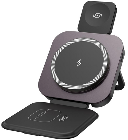 Incarcator Retea Wireless XO Design CX035 3in1, 15W, 1.67A, Negru, Resigilat