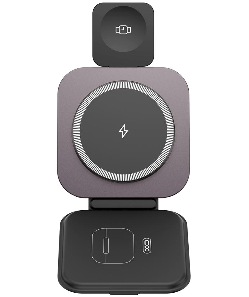 Incarcator Retea Wireless XO Design CX035 3in1, 15W, 1.67A, Negru, Resigilat